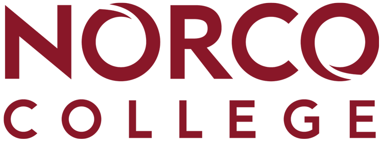 Norco College - logo Logo for Norco College featuring the word 'NORCO' in a stylized, bold burgundy font stacked on top of the word 'COLLEGE' in a clean, sans-serif uppercase font. The letter 'O' in 'NORCO' incorporates a distinctive, swooping crescent design.