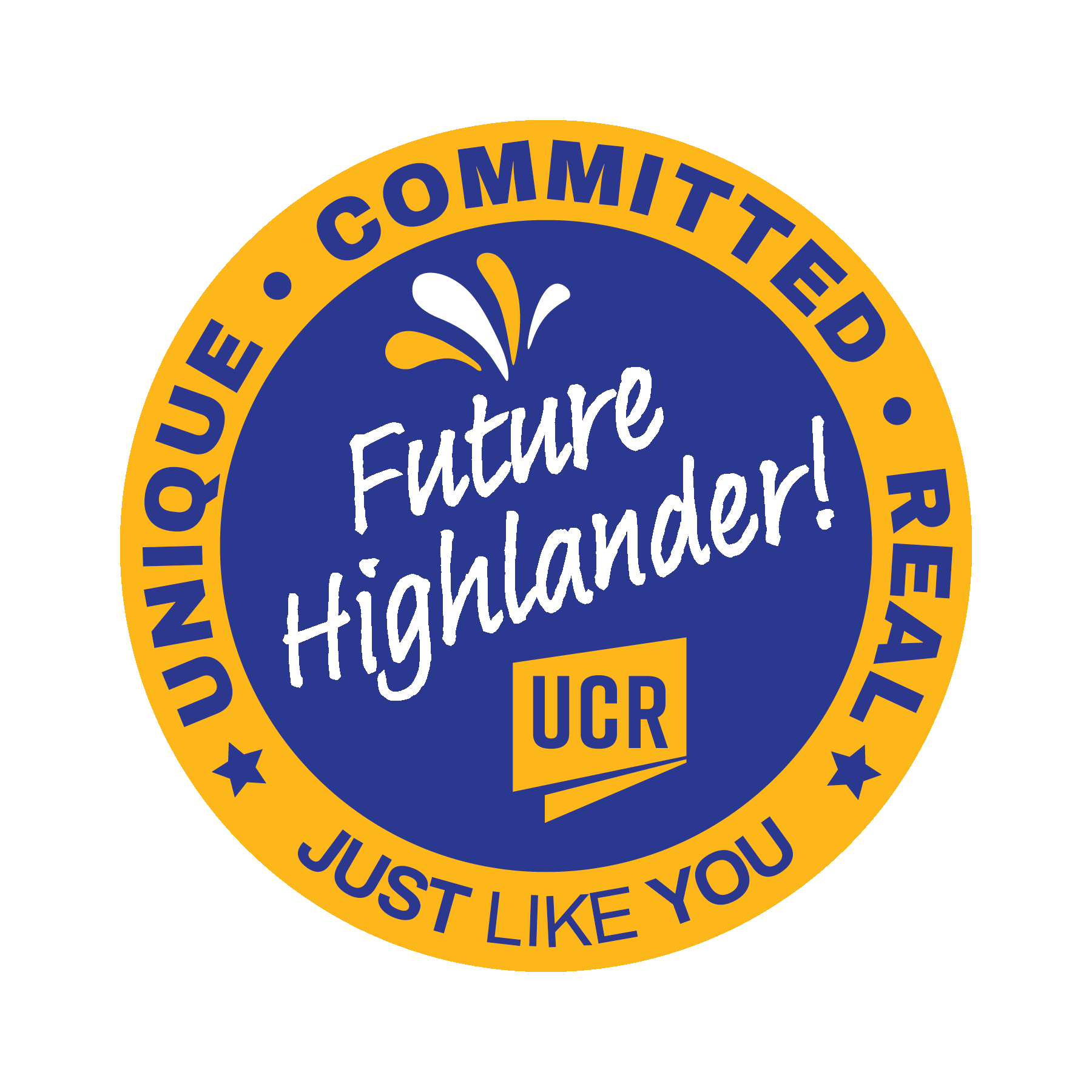 Circle-shaped "Future Highlander" animated GIF with "Unique - Committed - Real."